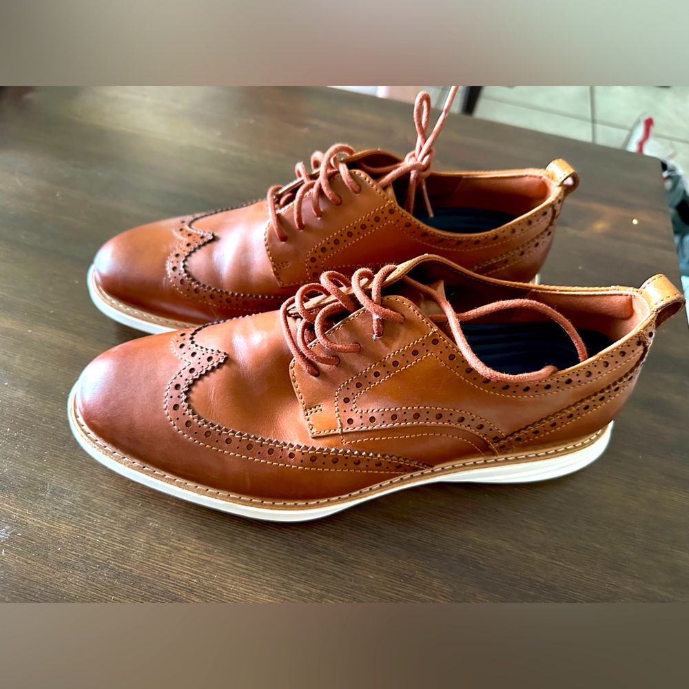 Cole Haan Men's Original Grand Shortwing Oxford Shoe, woodbury/ivory, Size 10.5